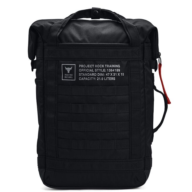 UA Project Rock Box Duffle Backpack, Black/Pitch Gray